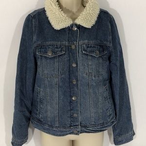 Cotton On Womens Sherpa Trucker Denim Jacket 6